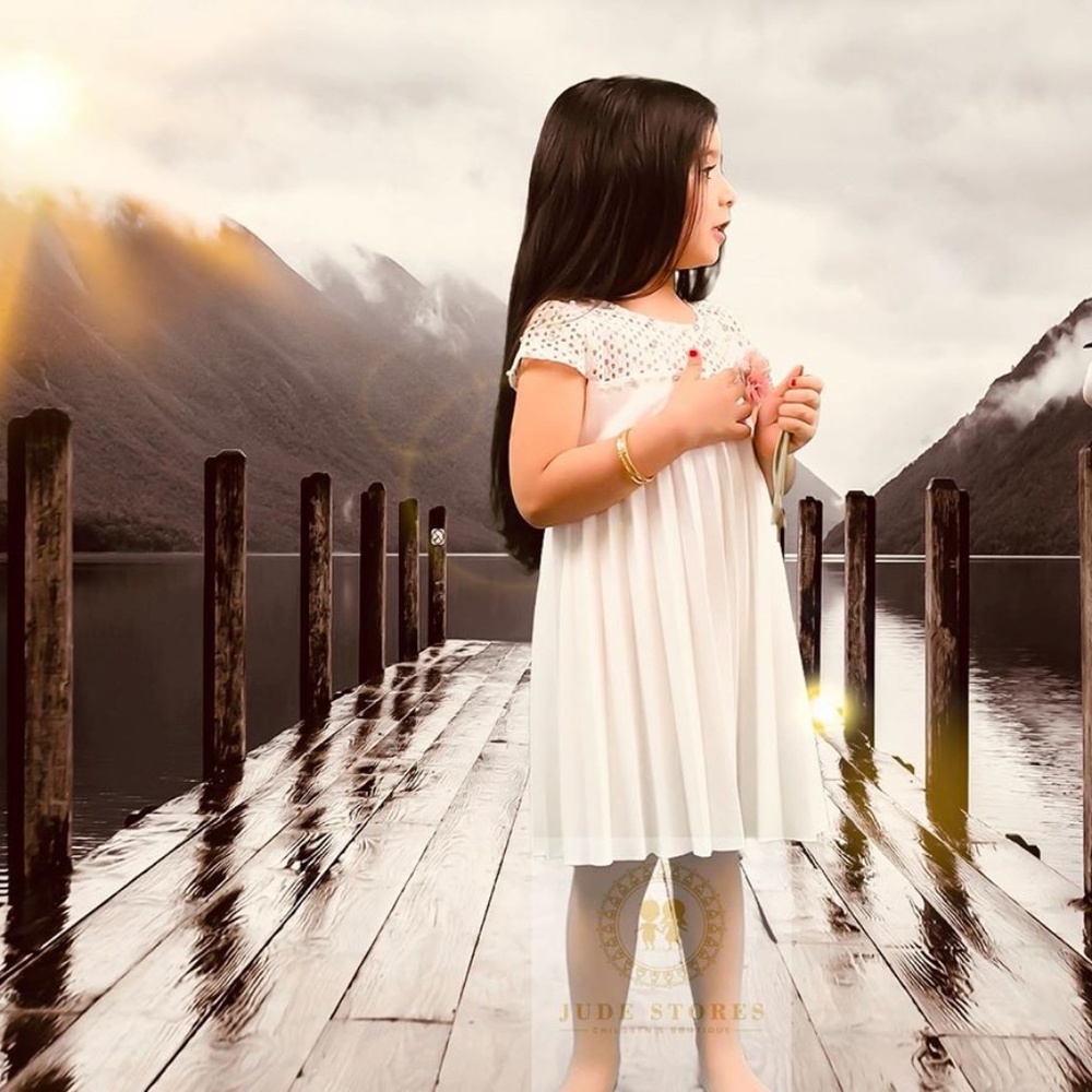 Elegant Gloria Girls Dress White